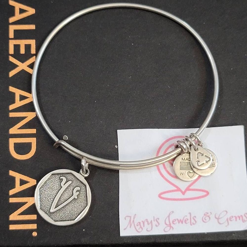 Alex and Ani letter v initial charm bracelet